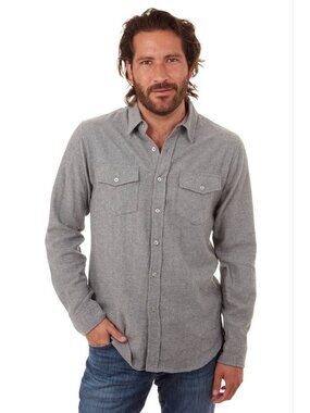 PX Grey Flannel Herringbone Long Sleeve Button Up Shirt/2702